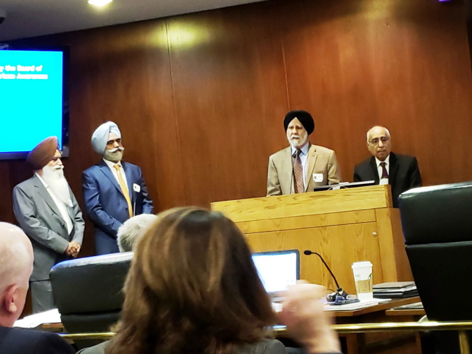 Dr Hardarshan Singh Valia speaking_ R to L_Frank Avila, Dr Hardarshan Valia, Dr Pardeep Singh Gill & Prof Kulwant Singh Hundal.jpg