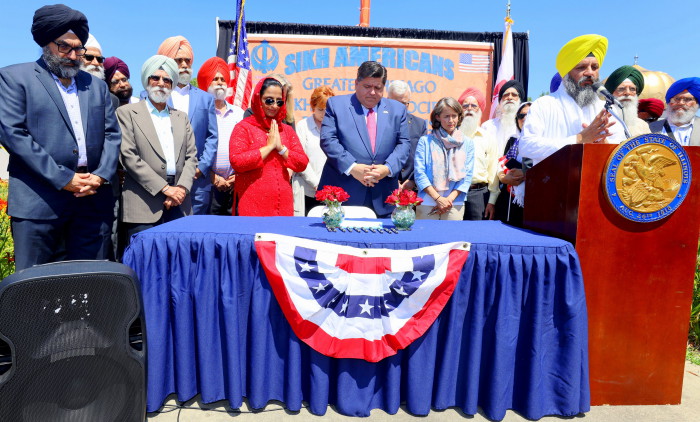 Sikh Awareness and Appreciation Month of April_Bill HB2832 Signing_3 Aug 2019_at Palatine gurdwara_ardaas.JPG