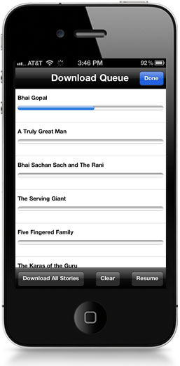 preview of downloads running in app