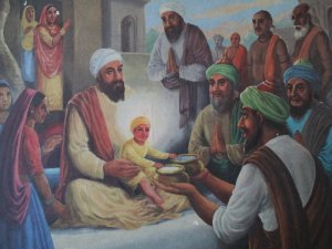 Pir BhikhamShab with Two Bowls and Guru Ji