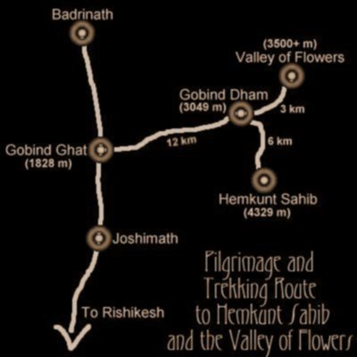 Map of the Pilgrimage and Trekking Route