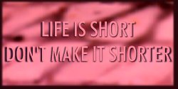 LIFE IS SHORT DON'T MAKE IT SHORTER